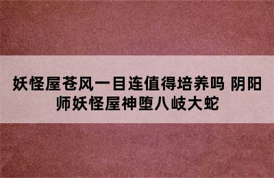 妖怪屋苍风一目连值得培养吗 阴阳师妖怪屋神堕八岐大蛇